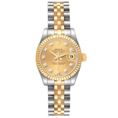 Rolex Datejust Steel Yellow Gold Diamond Ladies Watch 179173