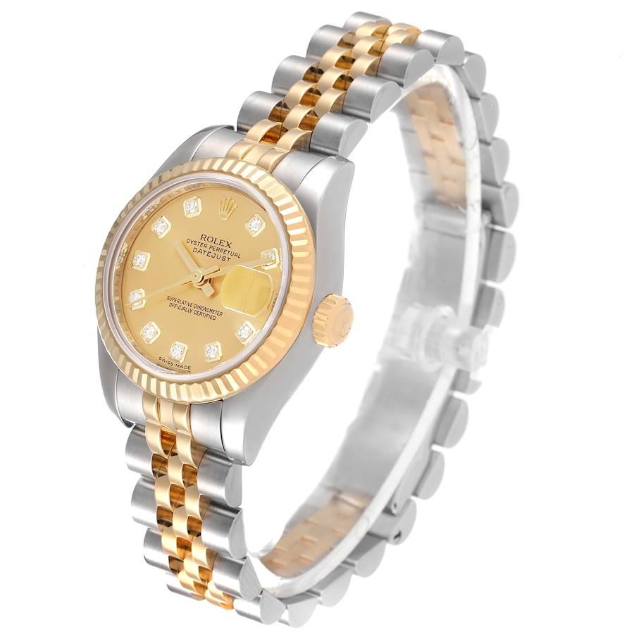 Women's Rolex Datejust 26mm Steel Yellow Gold Diamond Ladies Watch 179173