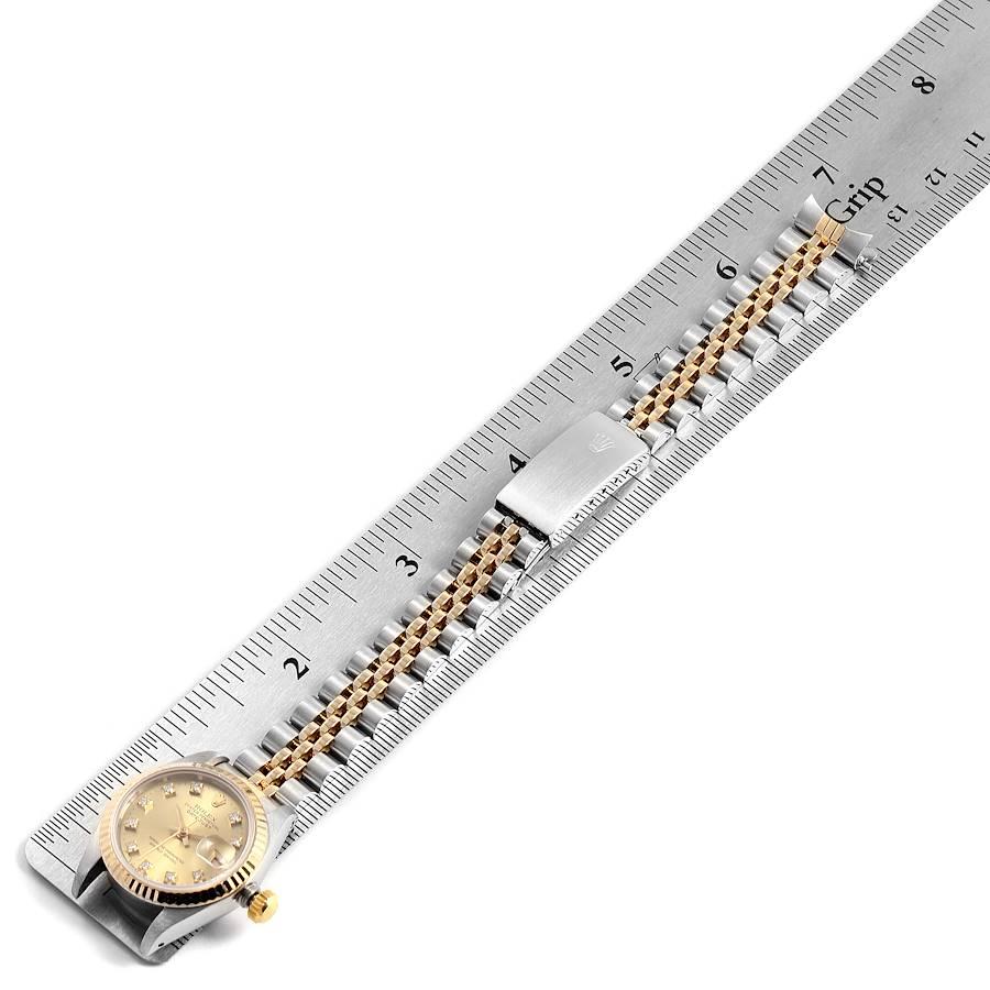 Rolex Datejust Steel Yellow Gold Diamond Ladies Watch 69173 Box Papers For Sale 6