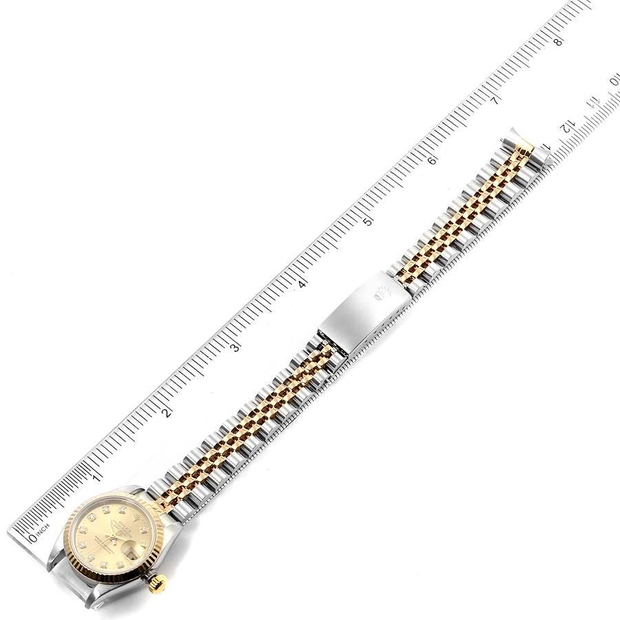 Rolex Datejust Steel Yellow Gold Diamond Ladies Watch 69173 Box Papers 6