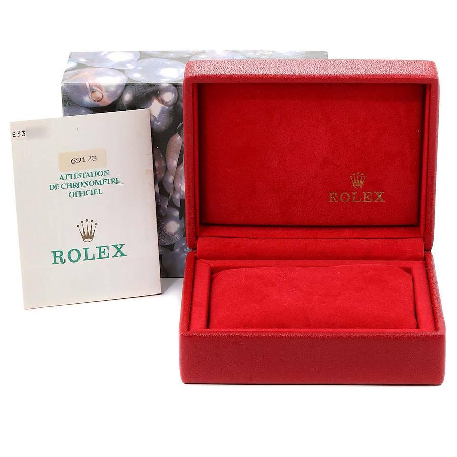 Rolex Datejust Steel Yellow Gold Diamond Ladies Watch 69173 Box Papers For Sale 8