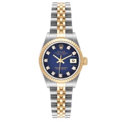Rolex Datejust 26mm Steel Yellow Gold Diamond Ladies Watch 69173 Box Papers