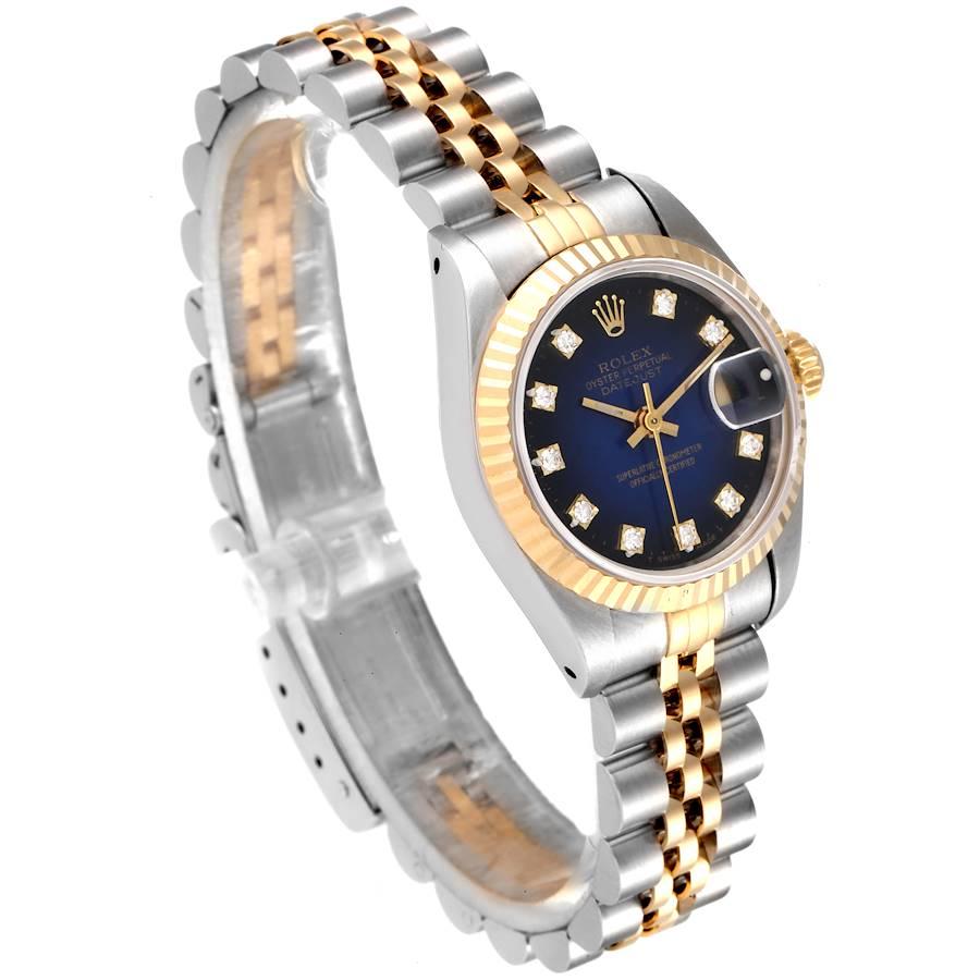 Rolex Datejust Steel Yellow Gold Diamond Ladies Watch 69173 Box Papers In Good Condition In Atlanta, GA