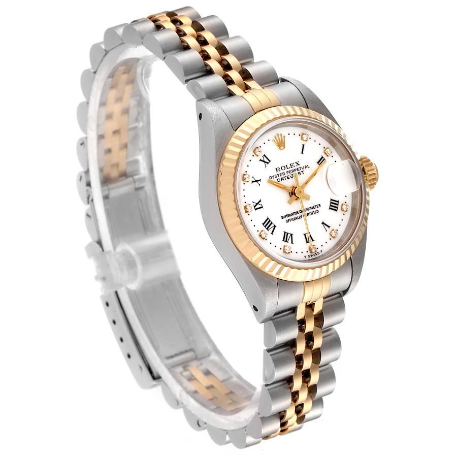 Rolex Datejust Steel Yellow Gold Diamond Ladies Watch 69173 Box Papers In Excellent Condition In Atlanta, GA