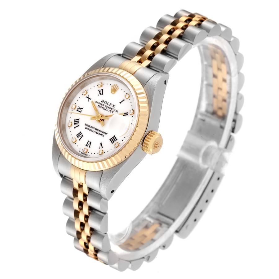 Women's Rolex Datejust Steel Yellow Gold Diamond Ladies Watch 69173 Box Papers