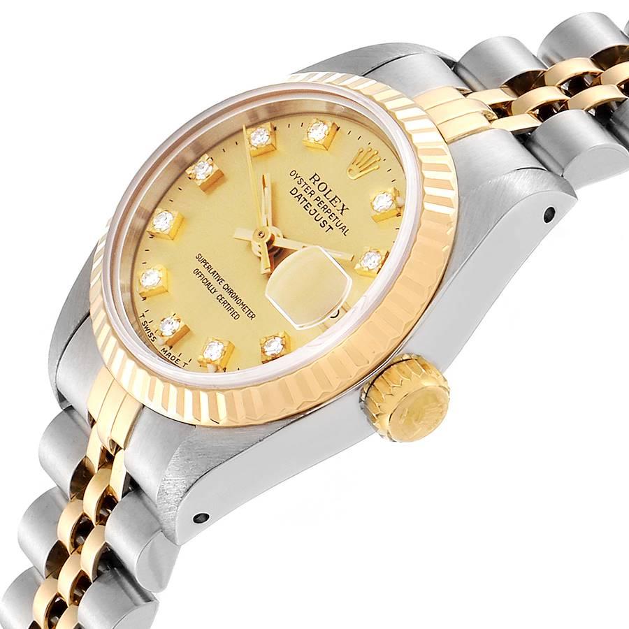 Rolex Datejust Steel Yellow Gold Diamond Ladies Watch 69173 Box Papers For Sale 1