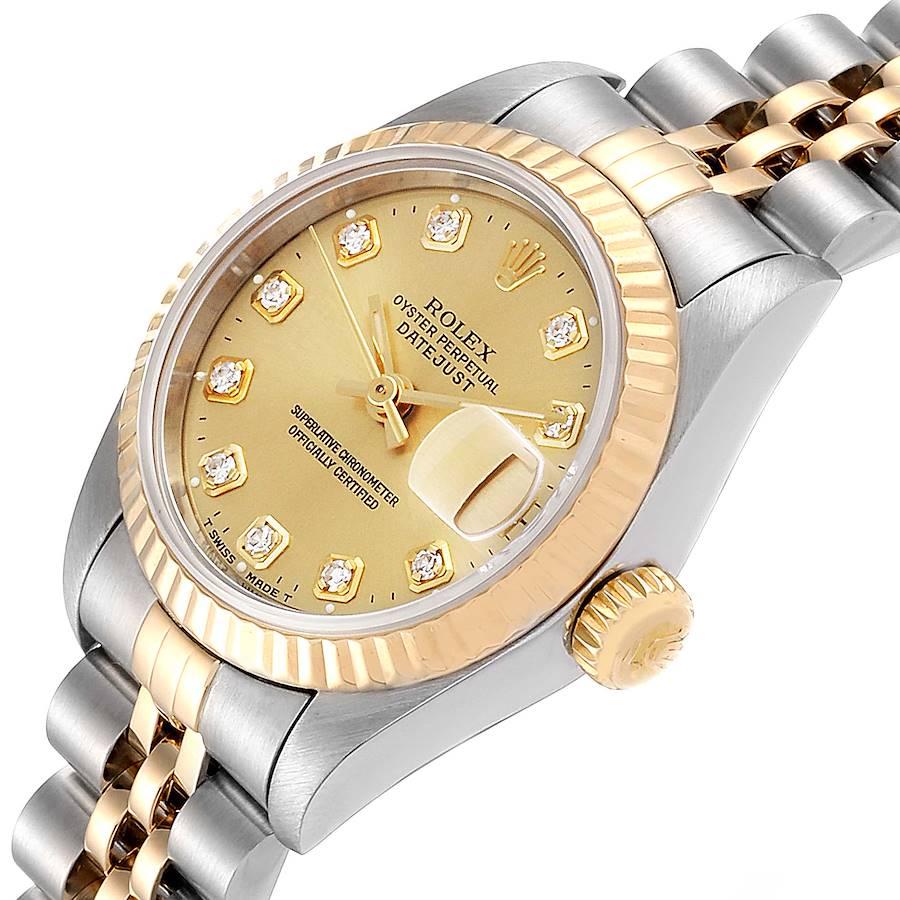 Rolex Datejust Steel Yellow Gold Diamond Ladies Watch 69173 Box Papers For Sale 1