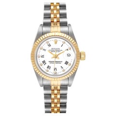 Rolex Datejust Steel Yellow Gold Diamond Ladies Watch 69173 Box Papers
