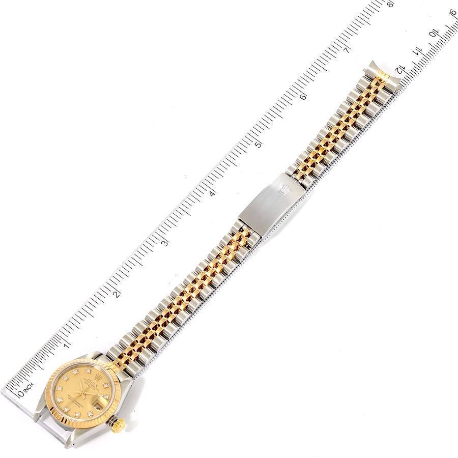 Rolex Datejust Steel Yellow Gold Diamond Ladies Watch 69173 For Sale 6