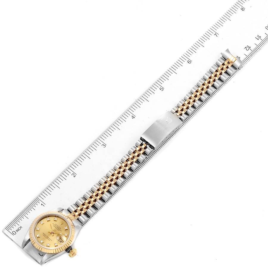 Rolex Datejust Steel Yellow Gold Diamond Ladies Watch 69173 For Sale 7