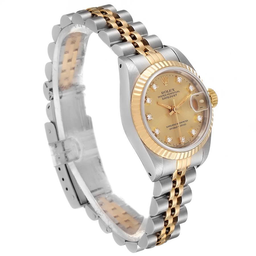 Women's Rolex Datejust Steel Yellow Gold Diamond Ladies Watch 69173 For Sale