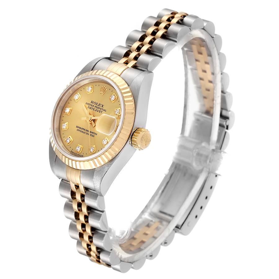 Rolex Datejust Steel Yellow Gold Diamond Ladies Watch 69173 1