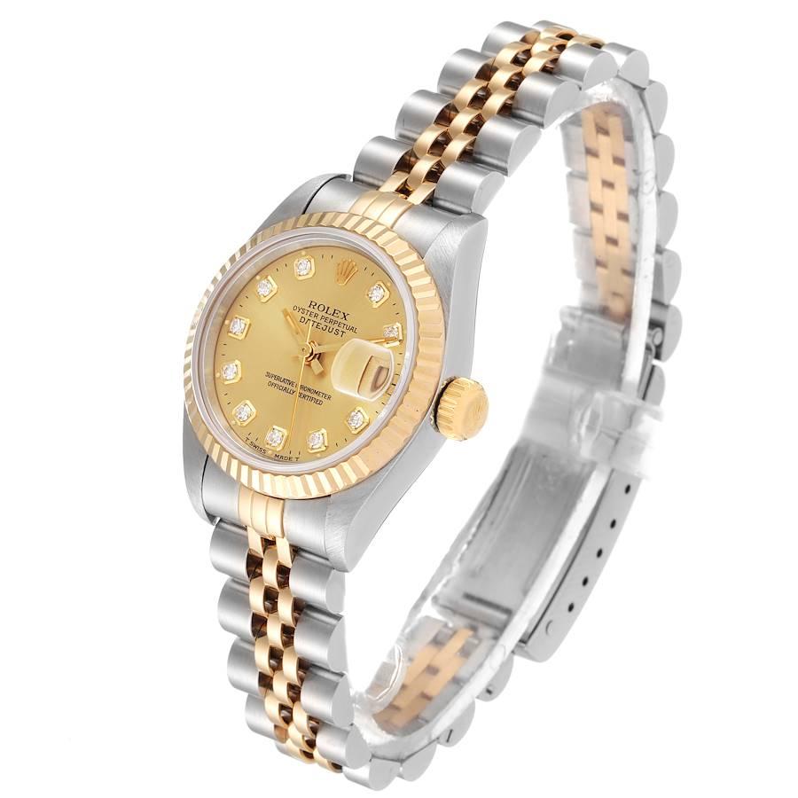 Women's Rolex Datejust Steel Yellow Gold Diamond Ladies Watch 69173