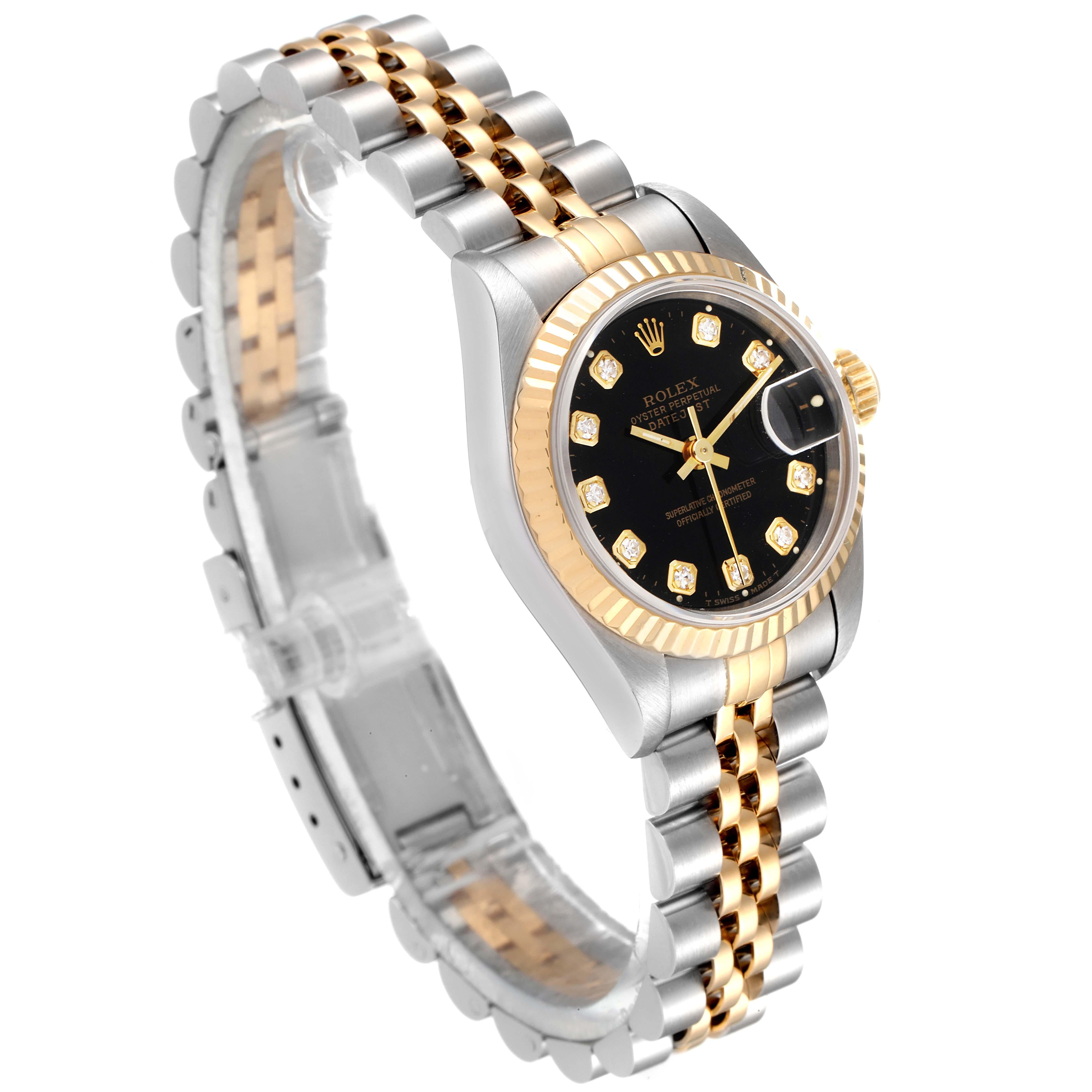 Women's Rolex Datejust 26mm Steel Yellow Gold Diamond Ladies Watch 69173