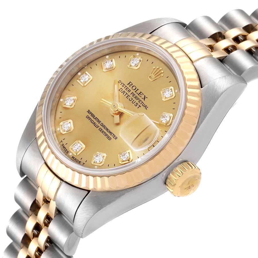 Rolex Datejust Steel Yellow Gold Diamond Ladies Watch 69173 1