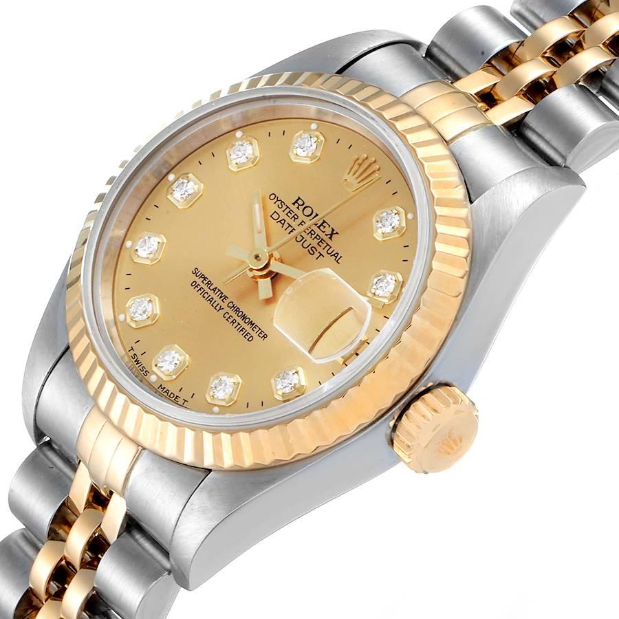 Rolex Datejust Steel Yellow Gold Diamond Ladies Watch 69173 1