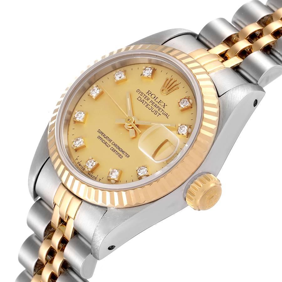 Rolex Datejust Steel Yellow Gold Diamond Ladies Watch 69173 For Sale 1