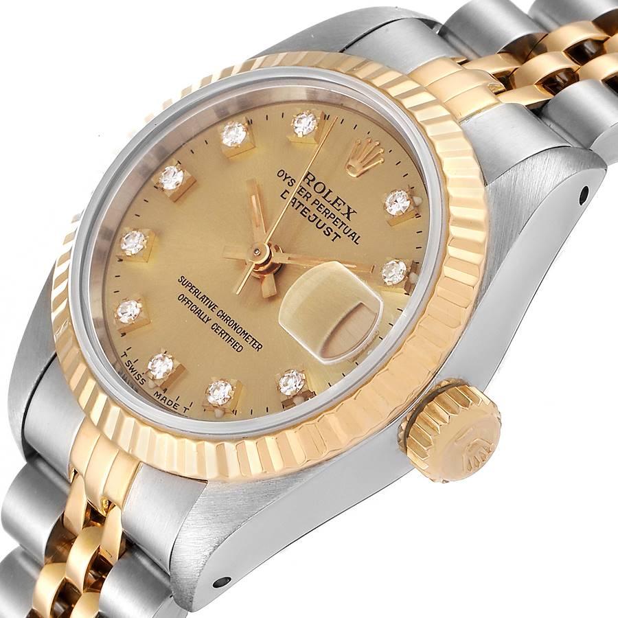 Rolex Datejust Steel Yellow Gold Diamond Ladies Watch 69173 For Sale 2