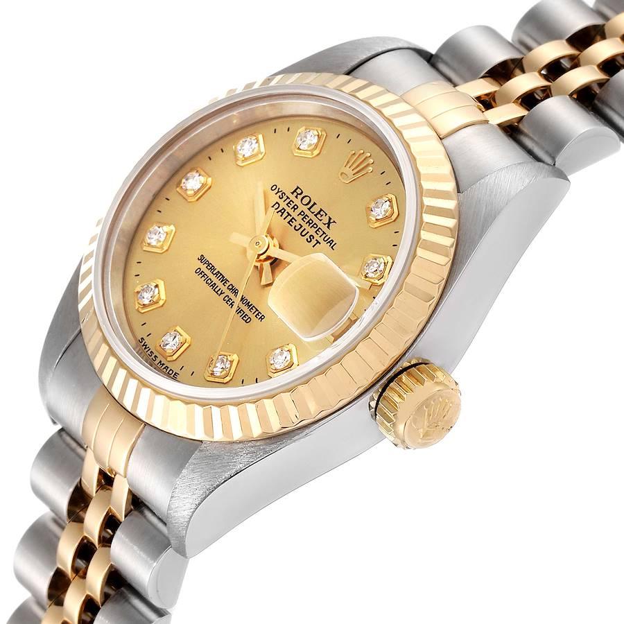 Rolex Datejust Steel Yellow Gold Diamond Ladies Watch 69173 2