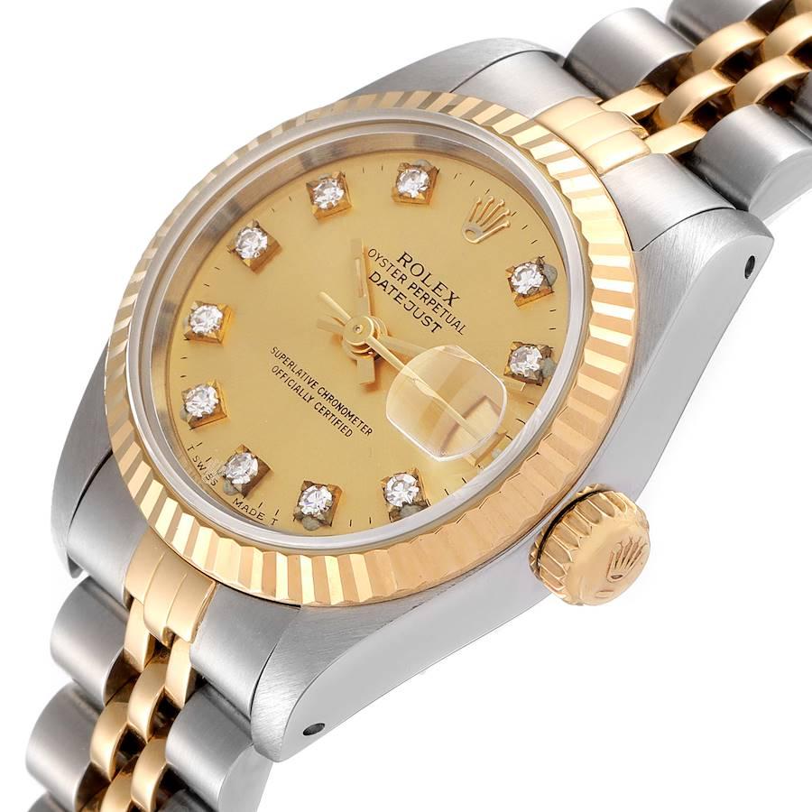 Rolex Datejust Steel Yellow Gold Diamond Ladies Watch 69173 1