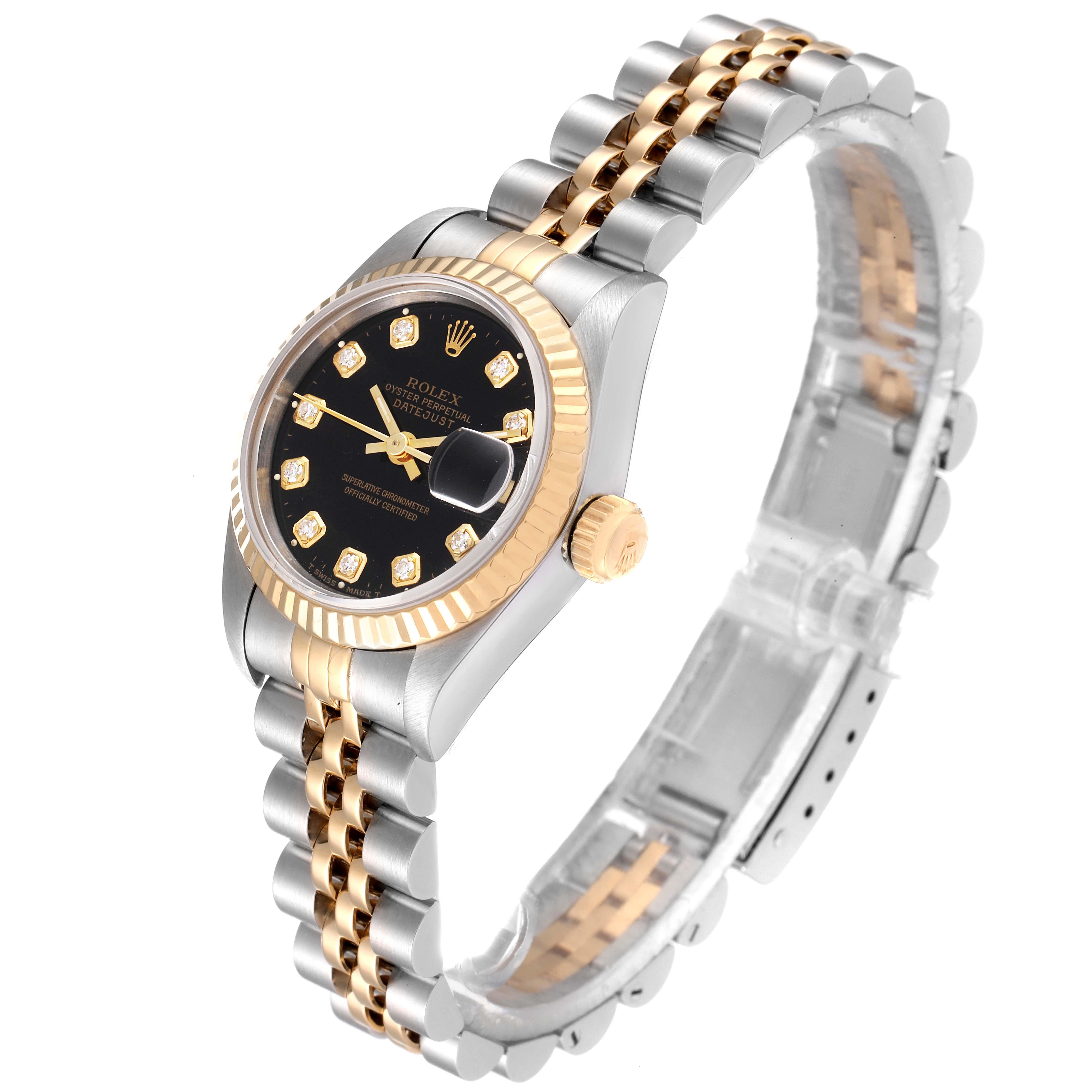 Rolex Datejust 26mm Steel Yellow Gold Diamond Ladies Watch 69173 1