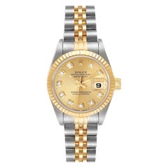 Rolex Datejust 26mm Steel Yellow Gold Diamond Ladies Watch 69173