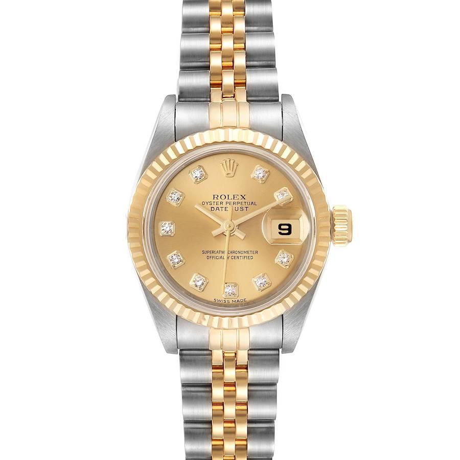 Rolex Datejust Steel Yellow Gold Diamond Ladies Watch 69173 For Sale