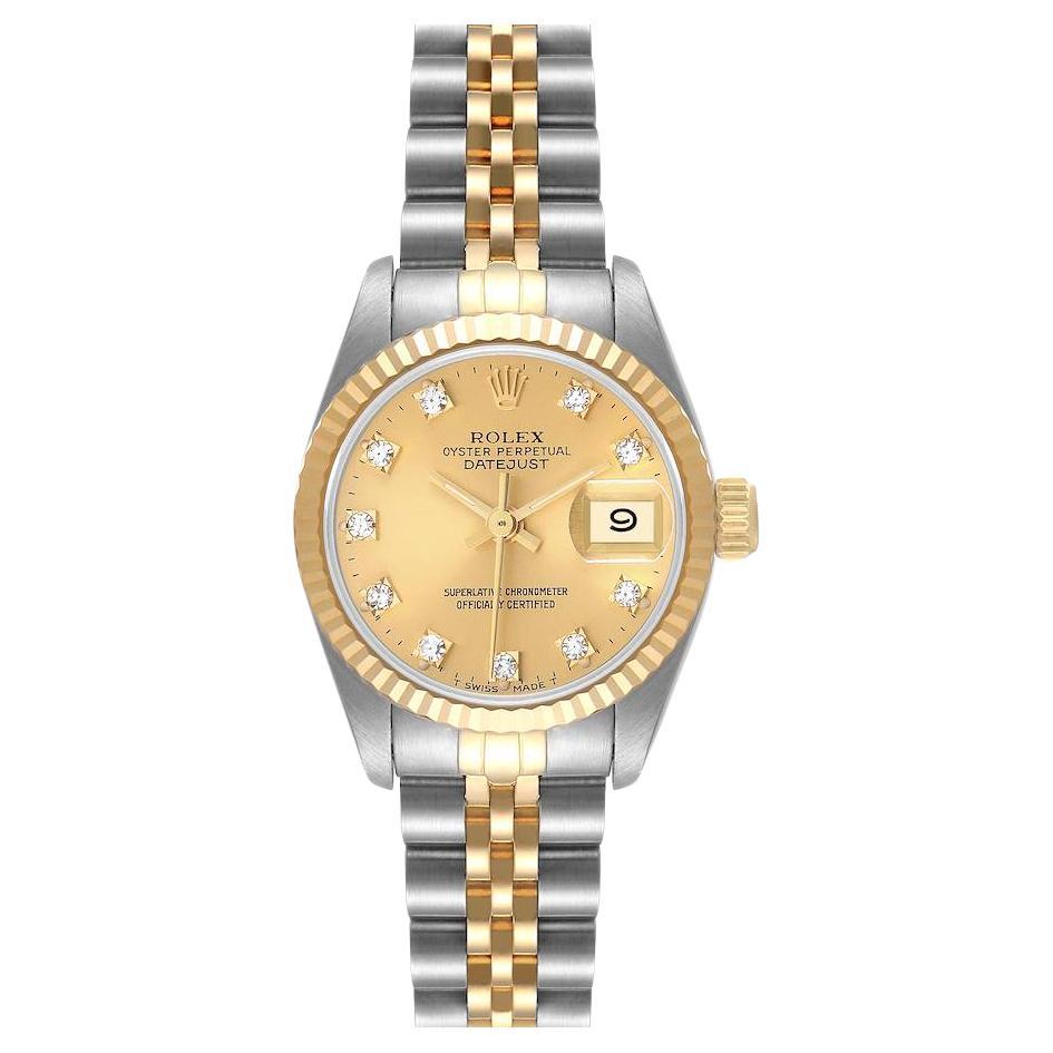 Rolex Ladies Yellow Gold and Diamond 1960s Bracelet Watch at 1stDibs