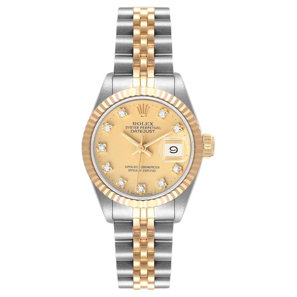 Rolex Datejust 26mm Steel Yellow Gold Diamond Ladies Watch 69173