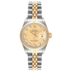 Rolex Datejust 26mm Steel Yellow Gold Diamond Ladies Watch 69173