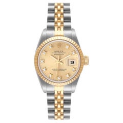 Rolex Datejust Steel Yellow Gold Diamond Ladies Watch 69173