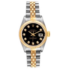 Rolex Datejust 26mm Steel Yellow Gold Diamond Ladies Watch 69173