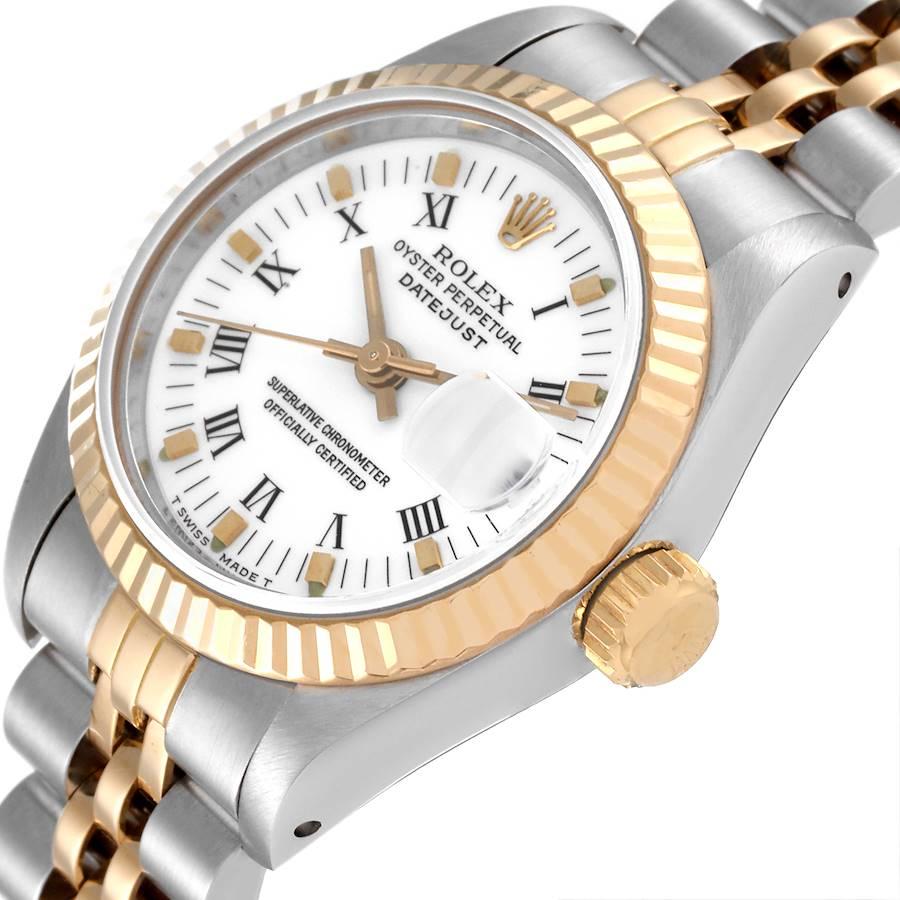Rolex Datejust Steel Yellow Gold White Dial Ladies Watch 69173 1