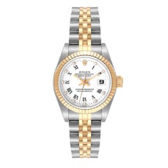 Rolex Datejust 26mm Steel Yellow Gold White Diamond Dial Ladies Watch 69173