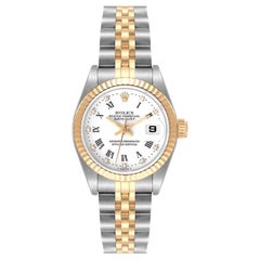 Rolex Datejust 26mm Steel Yellow Gold White Diamond Dial Ladies Watch 69173