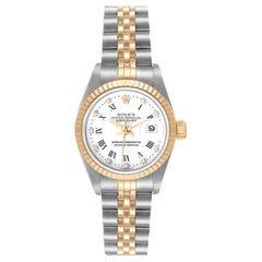 Rolex Datejust Steel Yellow Gold White Diamond Dial Ladies Watch 69173