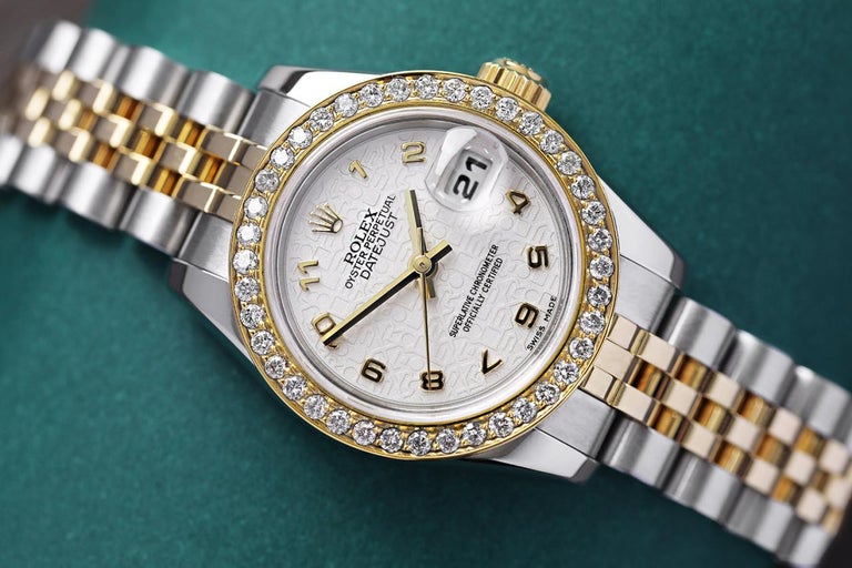 Rolex Datejust Two Tone SS/YG Ladies Watch with Factory Ivory Dial 179173
