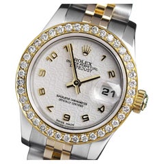 Rolex Datejust Two Tone SS/YG Ladies Watch with Factory Ivory Dial 179173