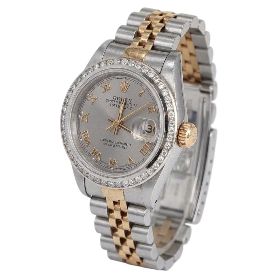 Reloj Rolex DateJust de 26 mm, bicolor, de acero y oro amarillo de 18 quilates, con bisel de diamantes