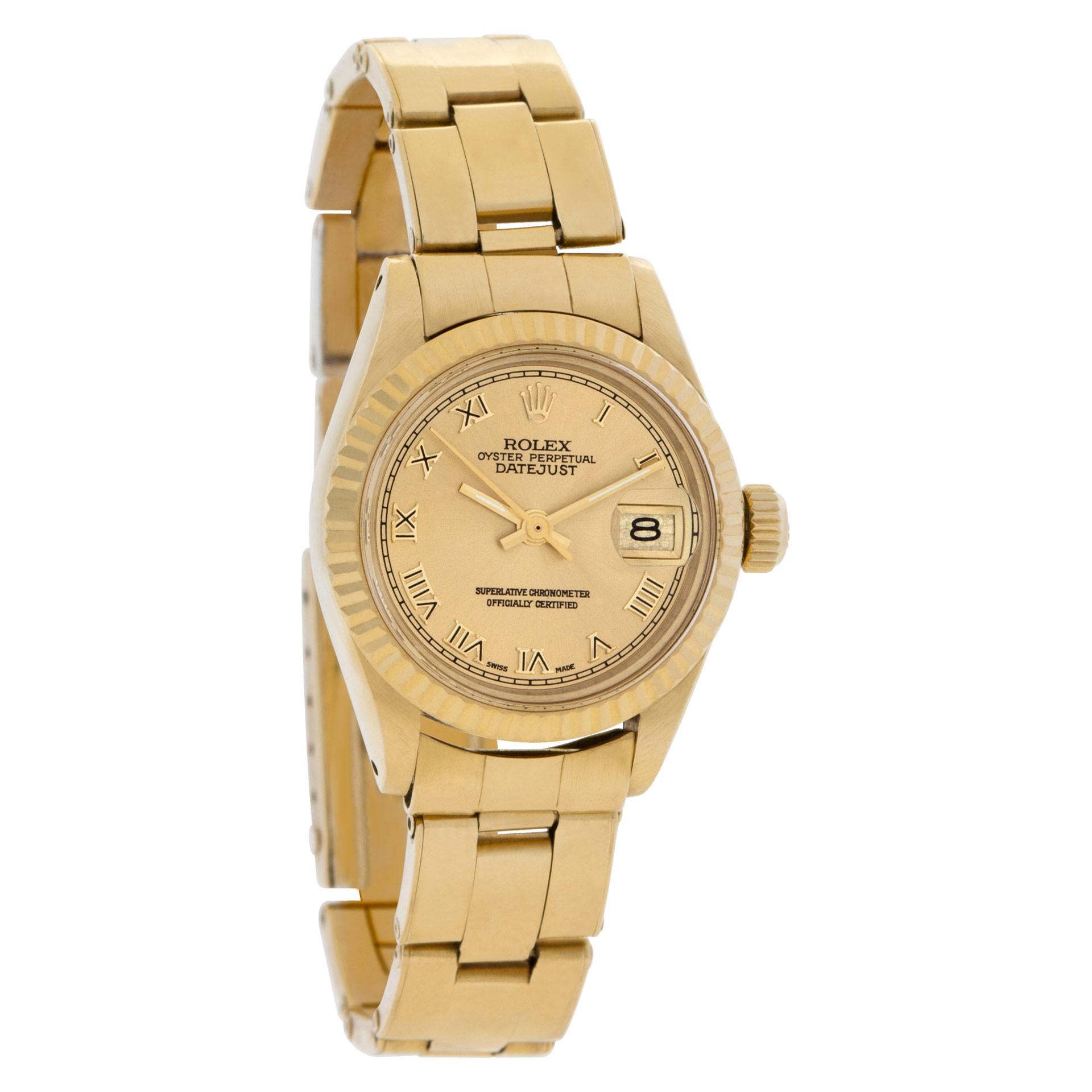 Rolex Datejust with Champagne Dial Wristwatch Ref. 6917 In Excellent Condition In Surfside, FL
