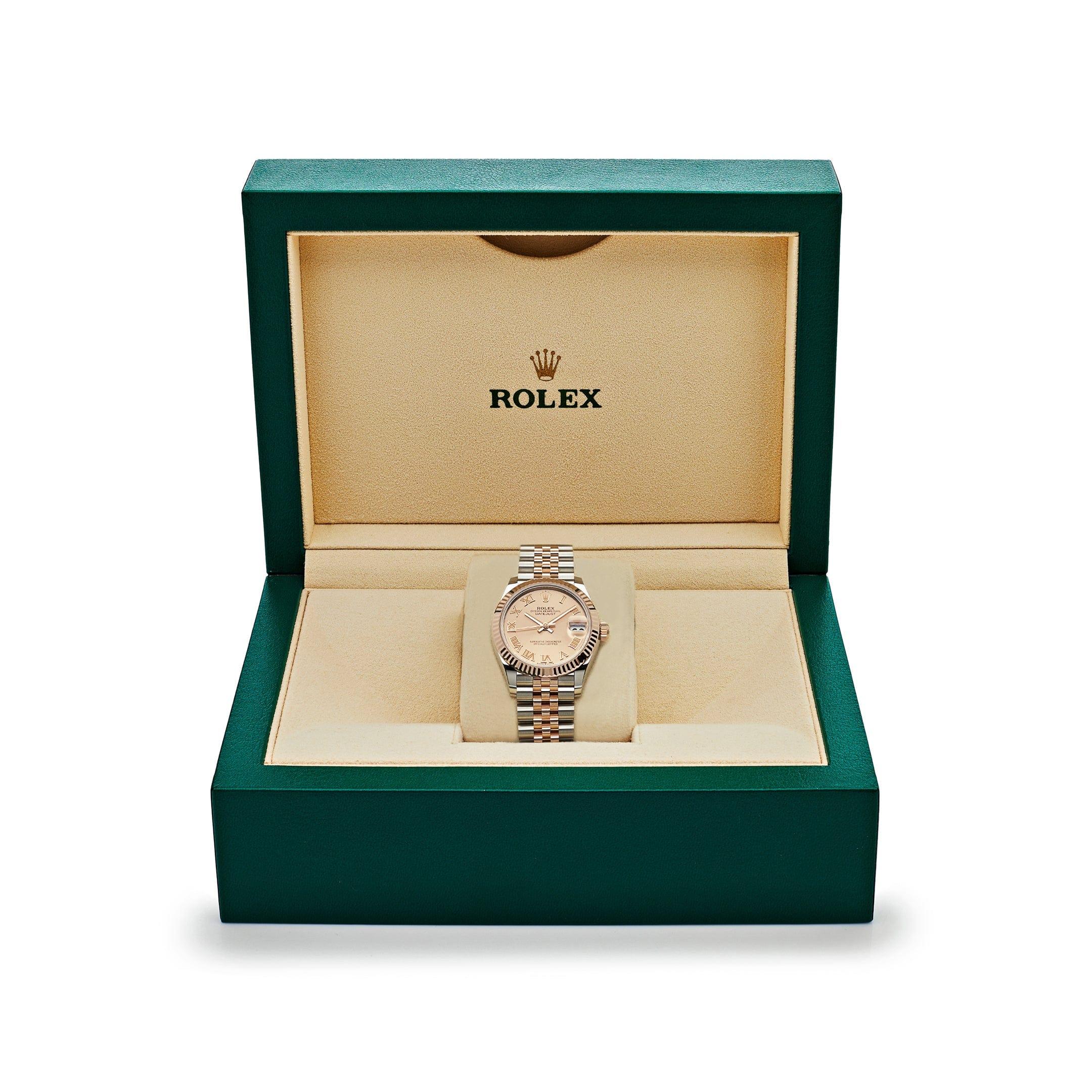 Rolex Datejust 278271 'Ladies' Rose Gold Stainless Steel Roman Pink Dial Jubilee For Sale 3