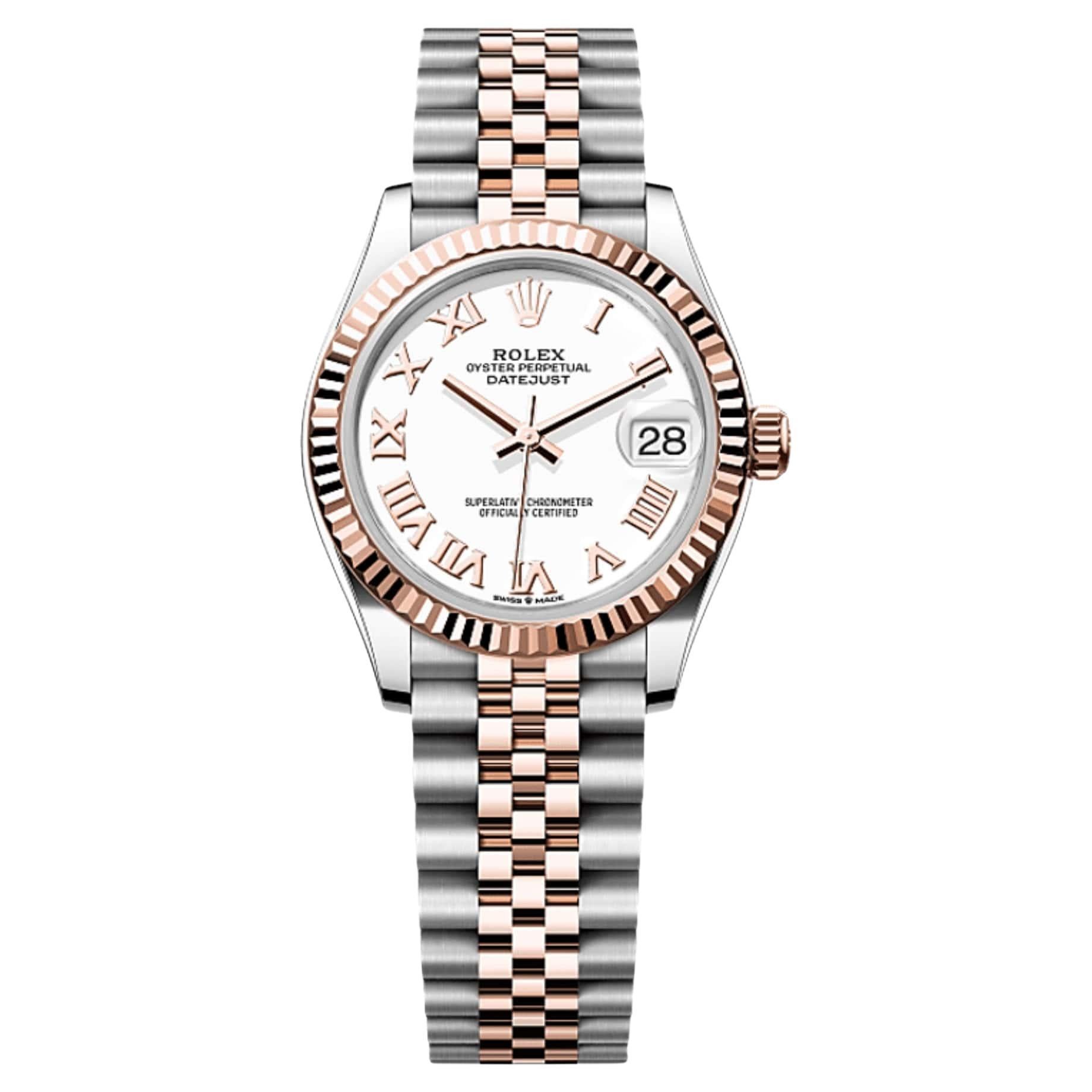Rolex Datejust 278271 Stainless Steel Rose Gold White Roman Numerals Dial (2025)