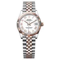 Rolex Montre Datejust 278271 en acier inoxydable, or rose, chiffres romains blancs (2025)