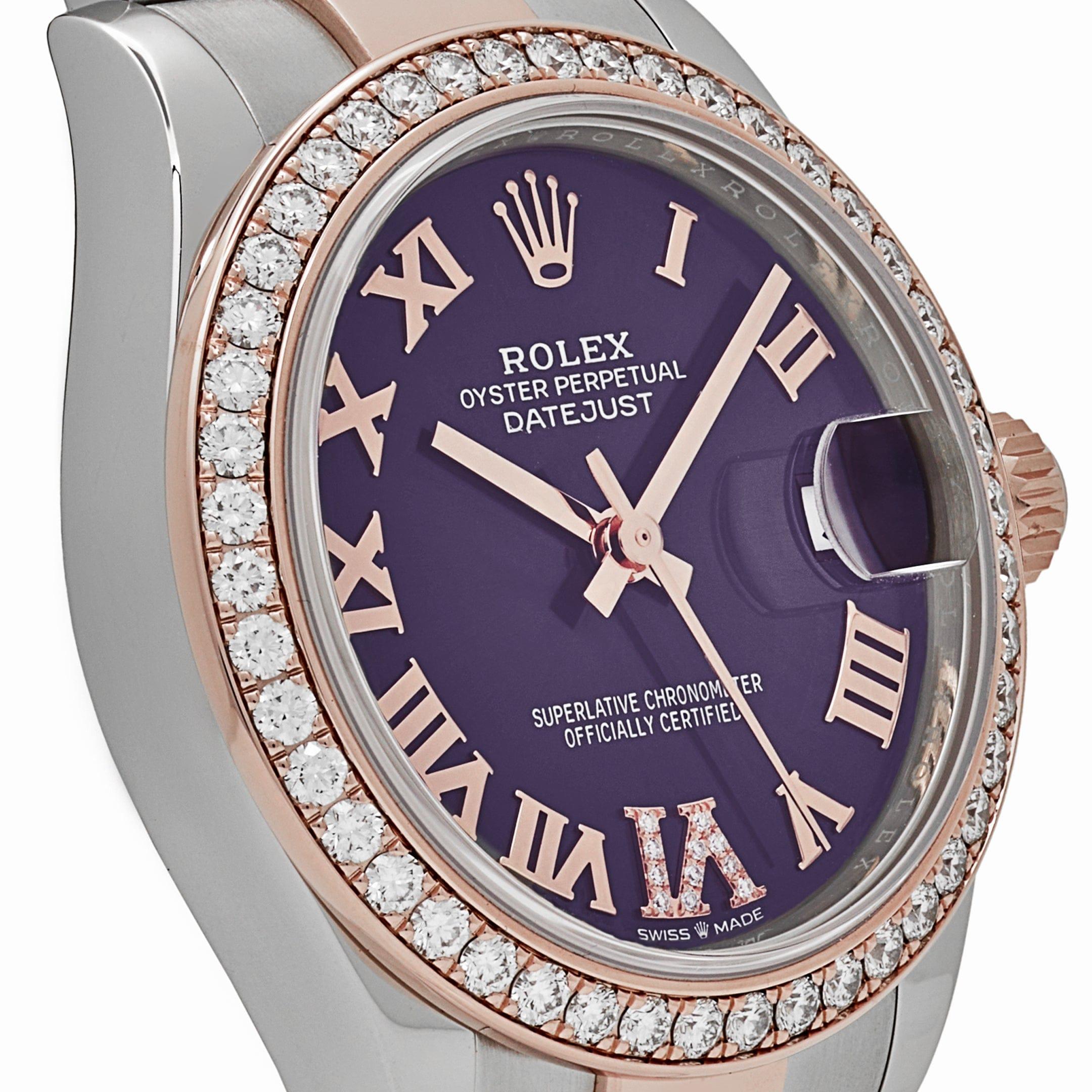 Rolex Datejust 278381RBR Stainless Steel Rose Gold Aubergine Purple Dial (2022) For Sale 1