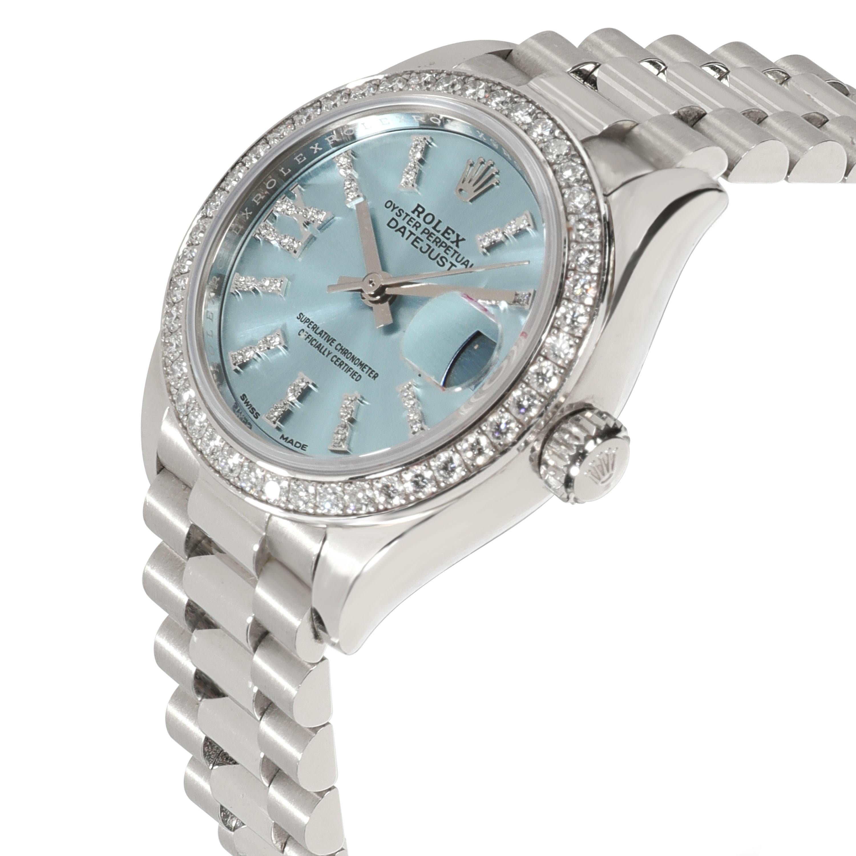 Rolex Rolex Datejust 279136RBR Damenuhr aus Platin im Zustand „Hervorragend“ in New York, NY