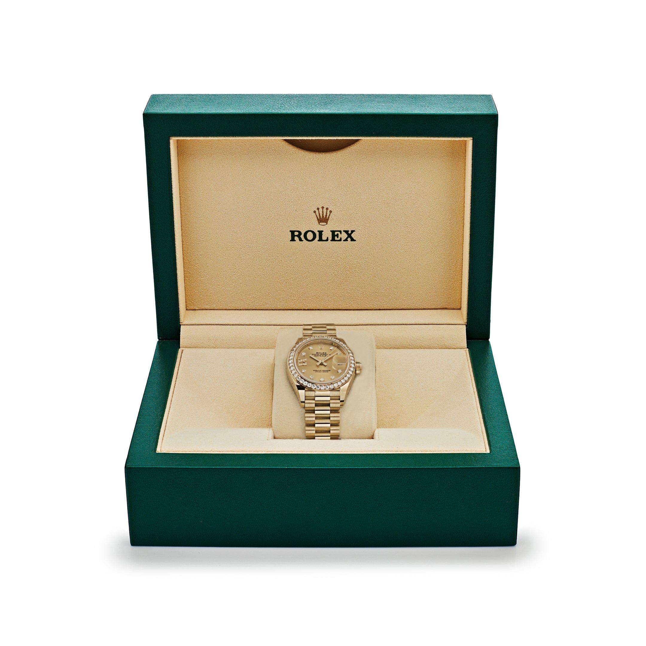 Rolex Datejust 279138RBR Yellow Gold Champagne Diamond Dial President (2022) For Sale 2