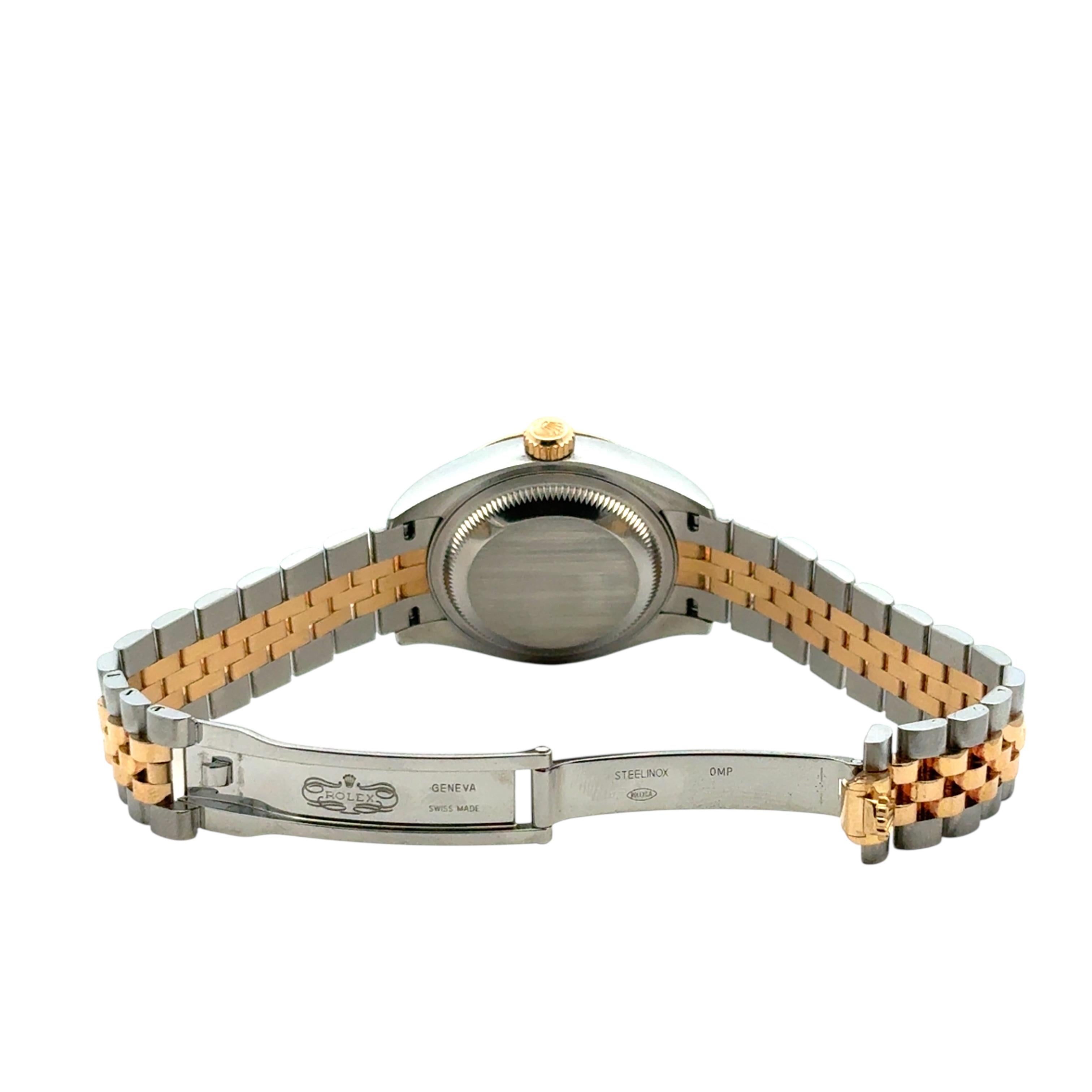 Rolex Datejust 279173 Orologio con quadrante in oro giallo 18 carati e acciaio inossidabile con diamanti lilla in vendita 9