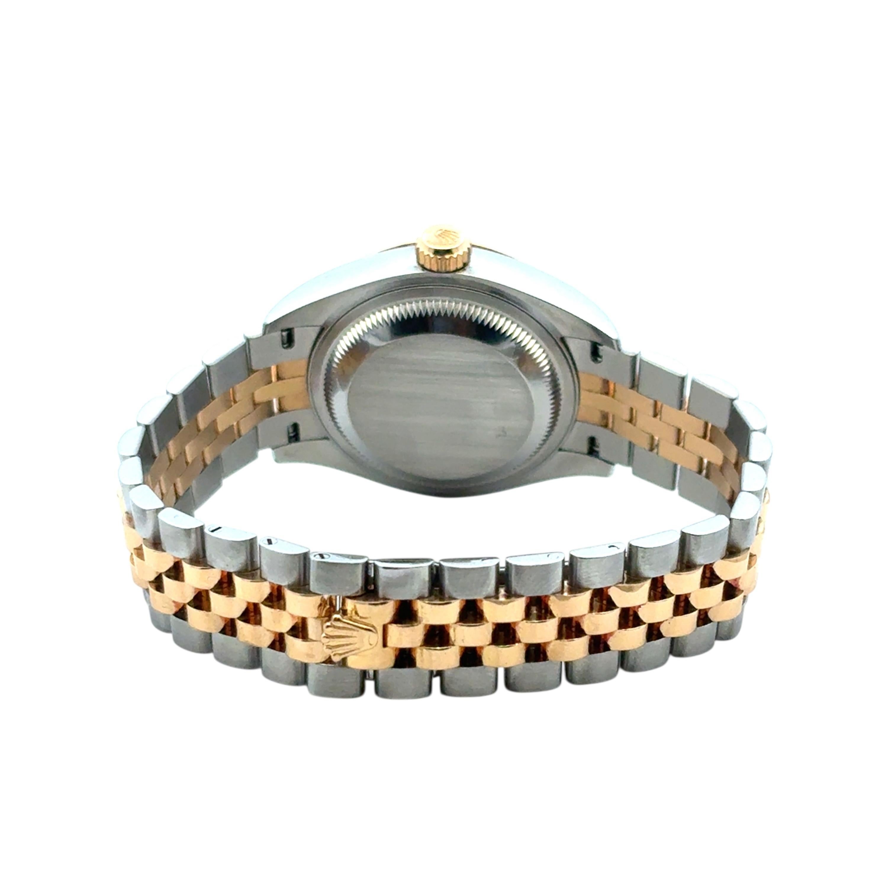 Rolex Datejust 279173 Orologio con quadrante in oro giallo 18 carati e acciaio inossidabile con diamanti lilla in vendita 10