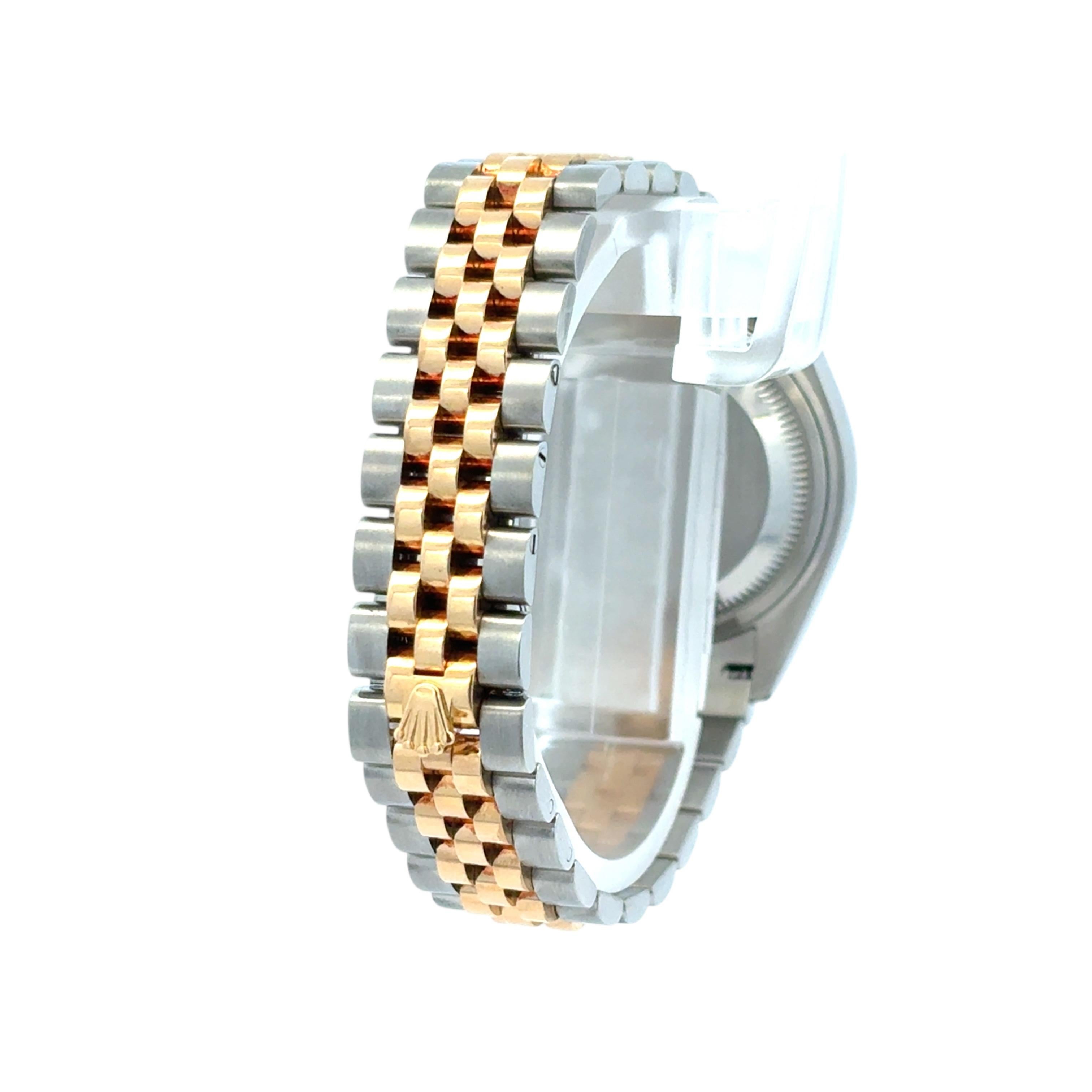 Rolex Datejust 279173 Orologio con quadrante in oro giallo 18 carati e acciaio inossidabile con diamanti lilla in vendita 2