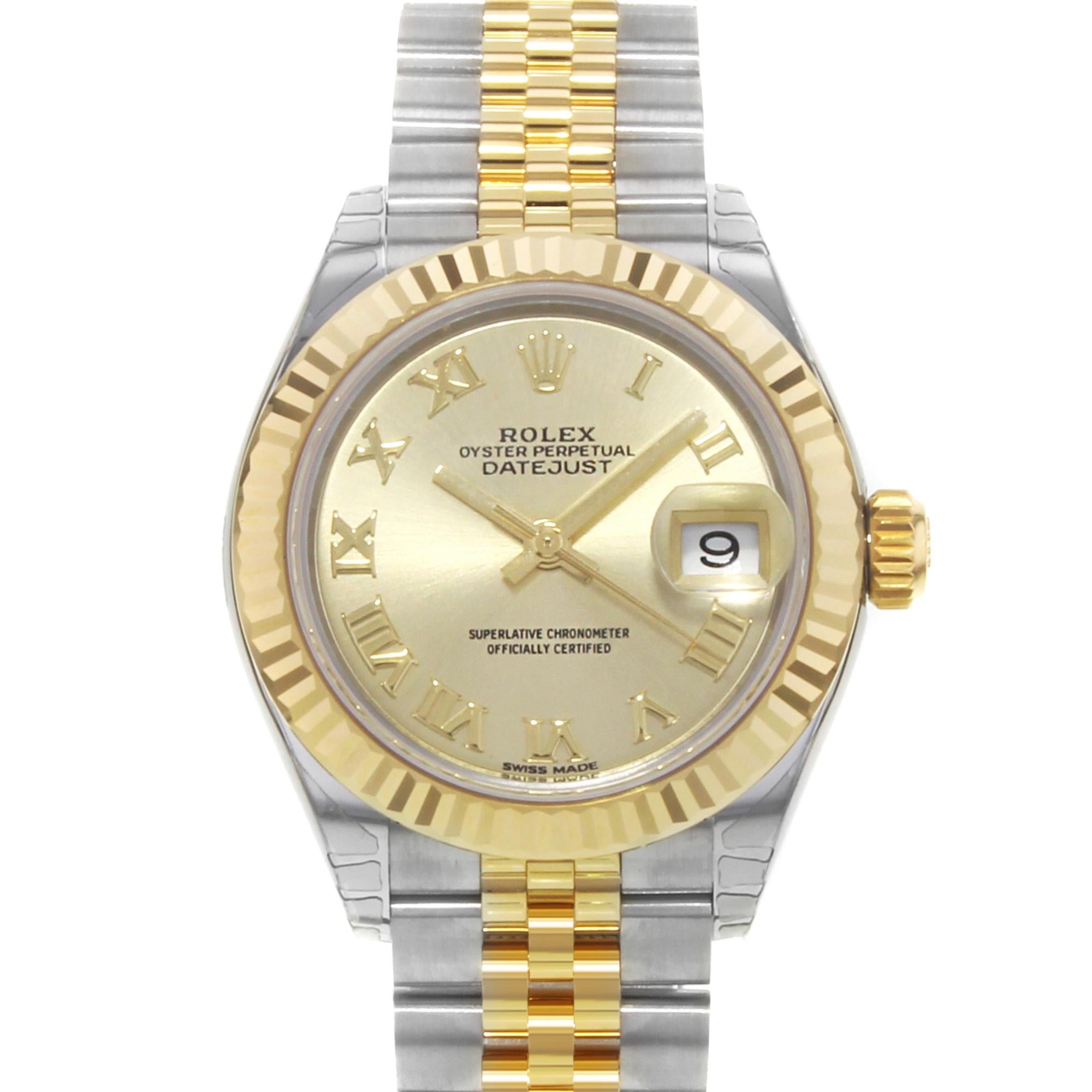 Rolex Datejust Champagne Roman Dial Jubilee Bracelet Ladies Watch 279173